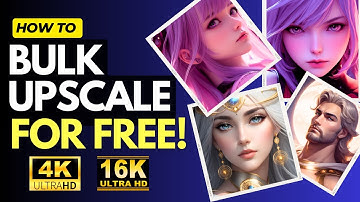 How to Bulk Upscale Images for FREE using AI -  Enlarge/Batch Upscale your Midjourney images AI Art