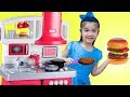 Hana Pretend Play w/ Hamburger & Hotdog Kitchen Food Cooking Kids Toys