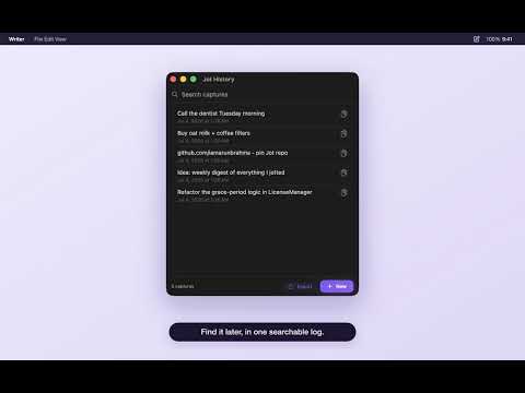 Jot YouTube video