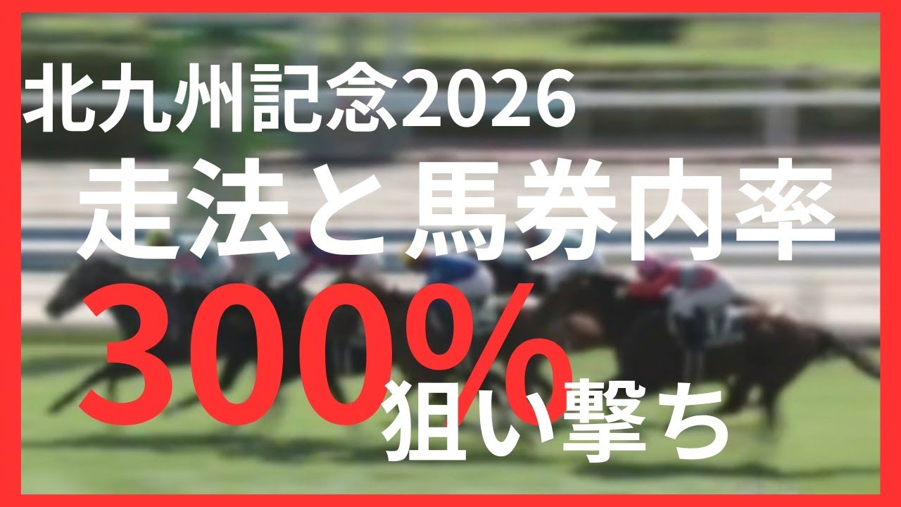 北九州記念2026】複勝率300％を振り分けて1番馬券内に来る馬を炙り出す