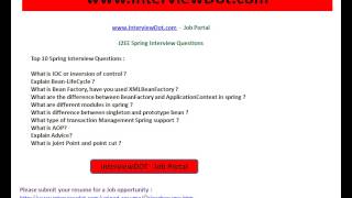 Top 10 Spring Interview Questions InterviewDot com job portal