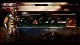Mortal Kombat 1 MAX LEVEL SMOKE ALL SKINS AND GEAR With All Color Palettes UNLOCKED Showcase