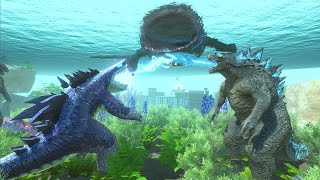 Marine Mayhem: Godzilla & Sharkjira! vs. The Bloop!  Animal Revolt Battle Simulator