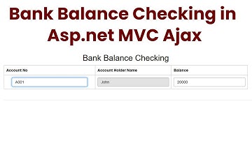 Bank Balance Checking in Asp.net MVC Ajax