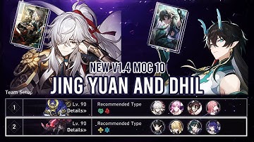 E0S1 Jing Yuan and E1S1 IL vs New V1.4 MoC 10 | Honkai Star Rail