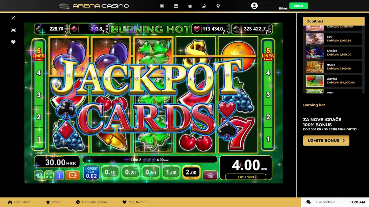 Arena Casino isplata: Burning Hot jackpot