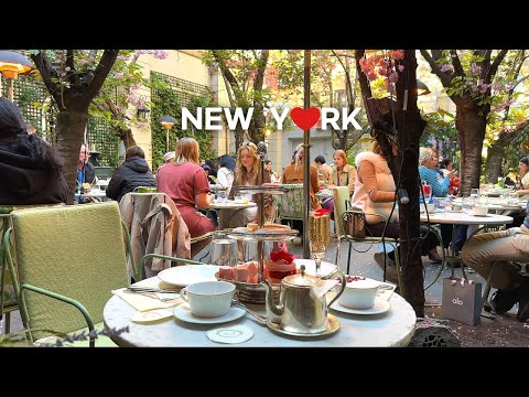 [4K]🇺🇸Lively spring vibes in SoHo🌷🌸, New York City🗽🚕 Afternoon Tea at Ladurée🫖🍰 Apr. 2024