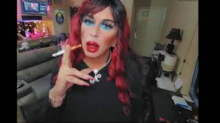 Thursday afternoon sexy smoking CD crossdresser #trans #makeup #smoke
