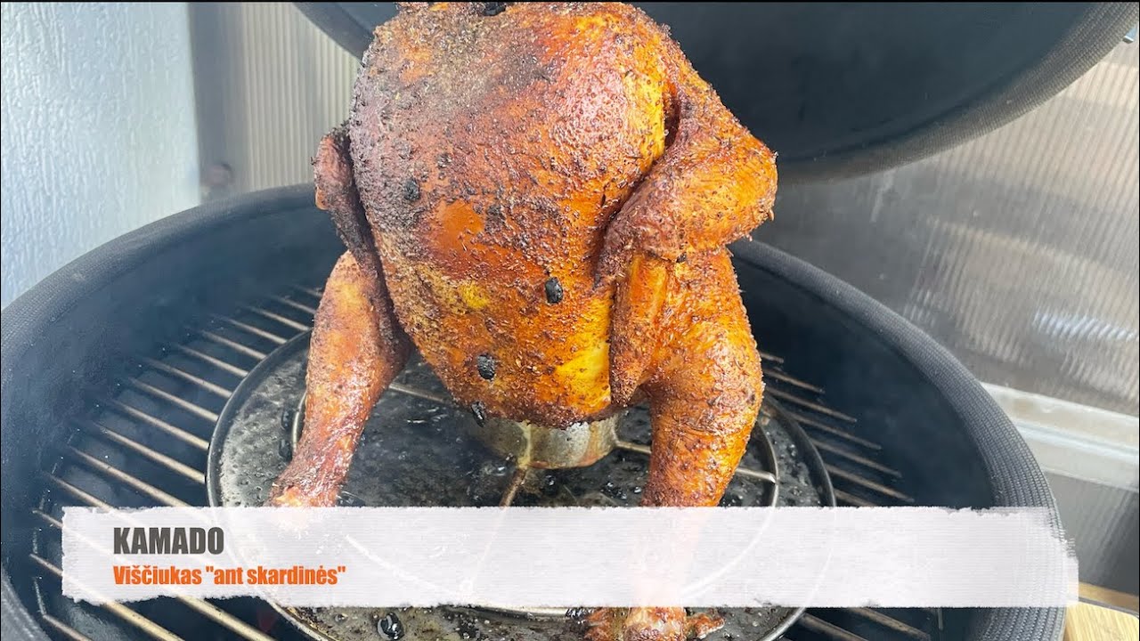 Kamado receptas: kukurūzinis viščiukas "ant skardinės"