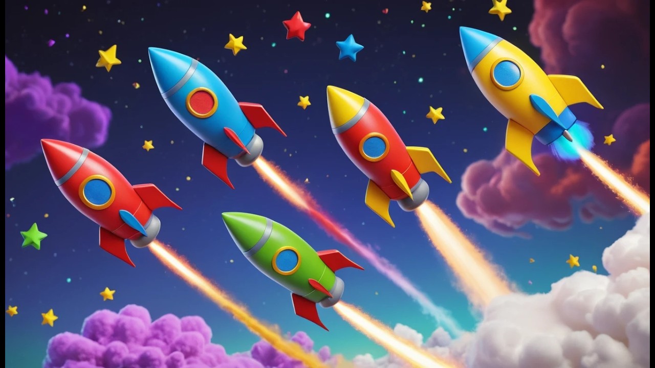 5 Little Rockets Five Little Toy Rockets Zoom Zoom Zoom | Fun Space Song & Counting for ...