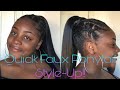 HOW TO | Quick &amp; Easy Drawstring Ponytail Style Up On Type 4 Hair