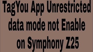 TagYou App Unrestricted data mode not Enable on Symphony Z25