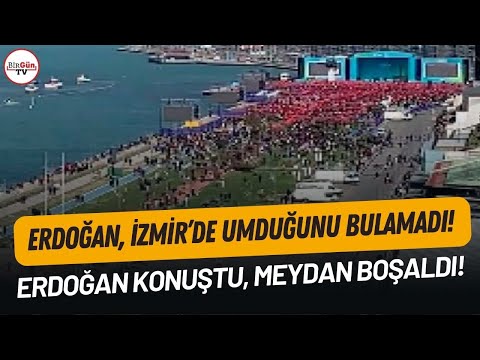 Erdoğan'ın İzmir mitingi boş kaldı! Erdoğan konuşurken meydanın boşalması gündem oldu! İşte o anlar