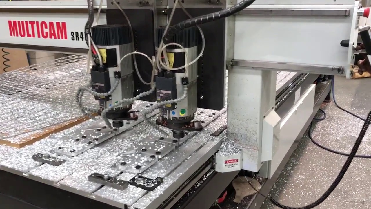 Aluminium CNC Routing - Multicam Dual Head Router - YouTube