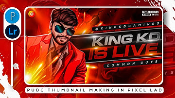 Bgmi Live Stream Thumbnail Tutorial In Pixel Lab | Pubg Thumbnail | Android Editing | Pixel lab