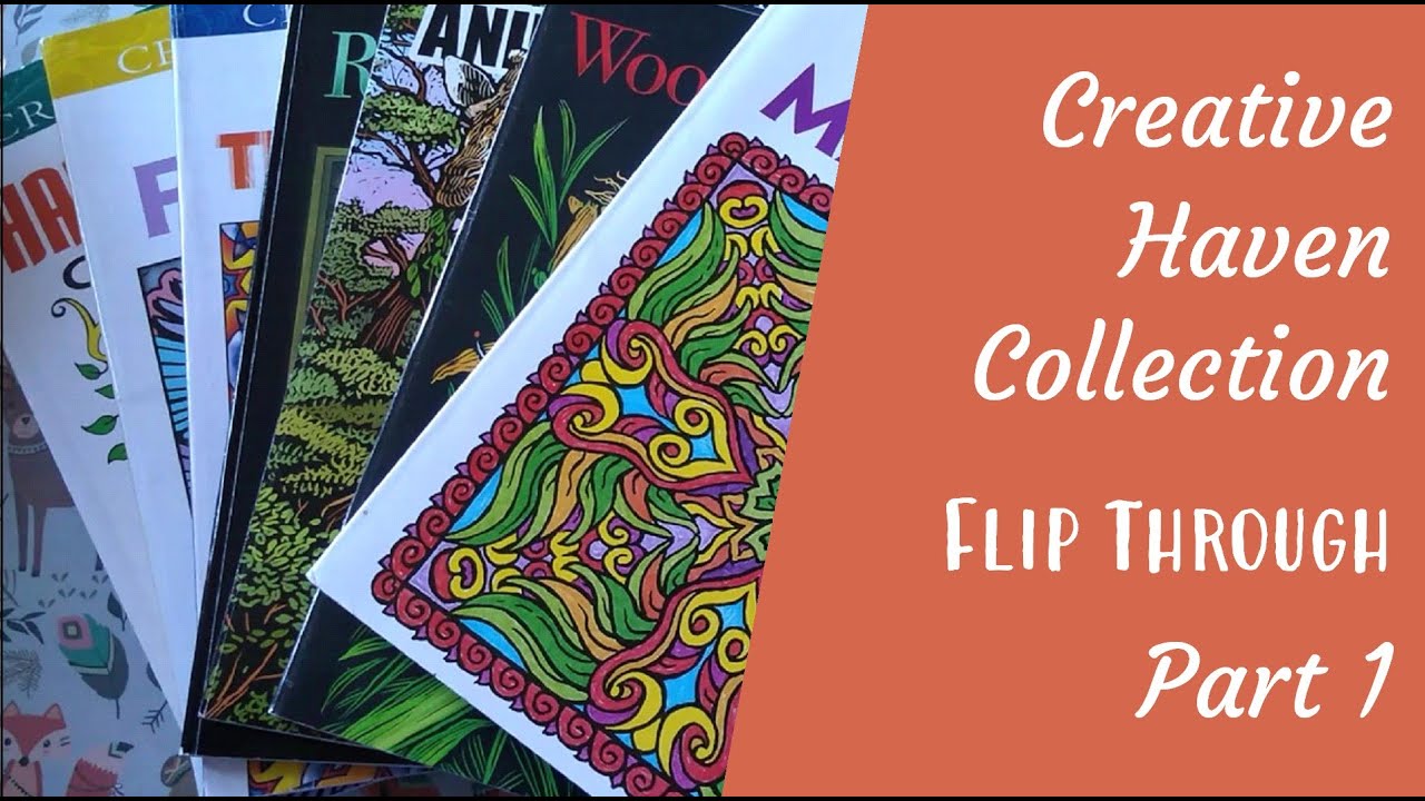 My Colouring Book Collection - Creative Haven Books Part 1 - YouTube