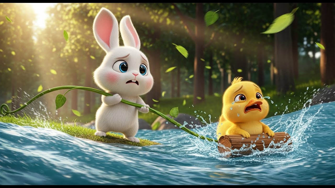 Brave Bunny Saves Duckling 🐰🦆 | A Heartwarming Forest Adventure Story for Kids