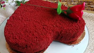 حضري طورطة القلب الحمراء المخملية فقط ب 20 درهم وكتوجد فوقت قياسي red velvet cake