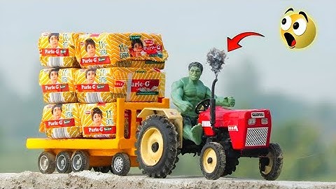 Diy Tractor Stuck in Mud With Parle G. Science Project || Diy Mini Truck Sand loading