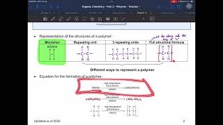 [Lecture Series] GCE O Level Chemistry (6092) - Polymers
