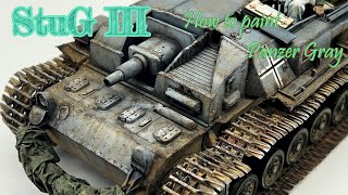 1/35 TAMIYA  StuG Ⅲ Ausf.B 【How to paint  Panzer Gray】TANK MODEL   #scalemodel  #weathering