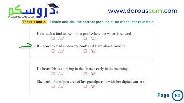 English 3 AM / sequence 2 / I pronounce : Tasks 1 and 2 / page 60