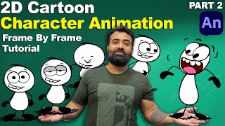 Frame By Frame Animation In Adobe Animate (Class 74) ll Cartoon Character Animation ll 2D Animation