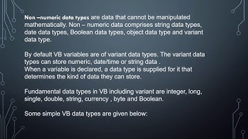Data types in vb. Net || visual basic