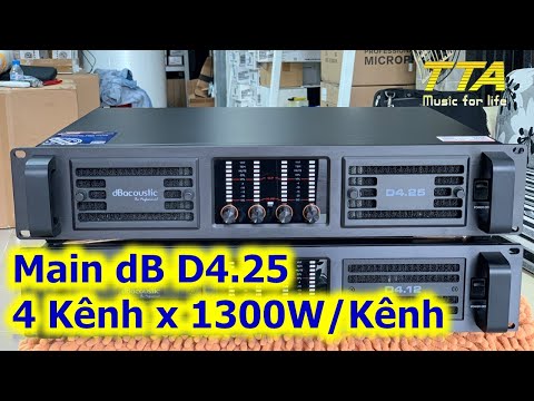 Video Đẩy 4 kênh dB D4.25 - 1300W/kênh - youtube