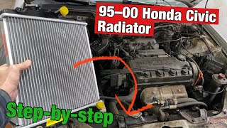 95 to 00 Honda Civic radiator removal and installation.