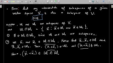 Proof that any Intersection of Subspaces of a Vector Space V is a Subspace of V | Linear Algebra