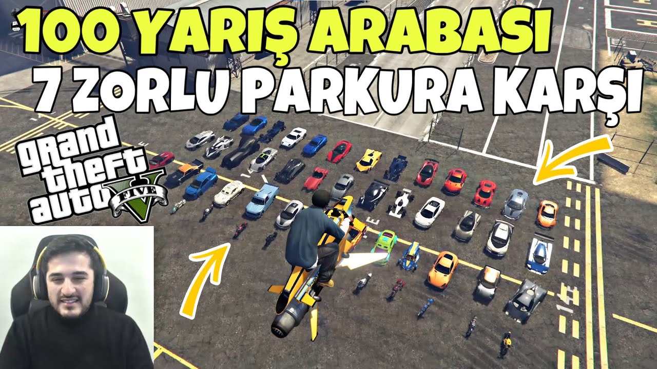 100 YARIŞ ARABASI 7 ZORLU PARKURU GEÇEBİLİR Mİ? (BÜYÜK CHALLANGE) GTA 5 MODS