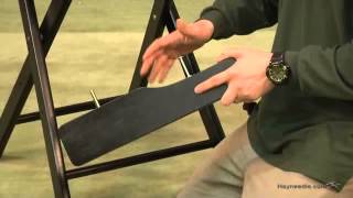 Assembly Video Newport 30 Inch Black Canvas Bar Height Directors Chair - Black Frame