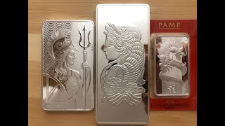 The best silver bars - 500 gram Lady Fortuna, 100 gram Lunar Dragon, 10 oz Britannia bar