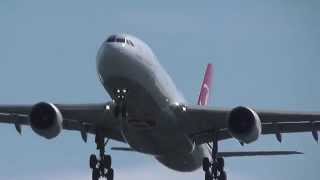 Turkish Airines Airbus A330-203 Tk 1721 Tc-Jnd Antalya Overhead Close Up Landing Berlin Tegel