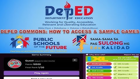 DepEd Commons: Tutorial & Sample Games