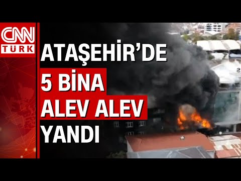 Ataşehir'de spor salonunda çıkan yangın 4 binaya daha sıçradı!