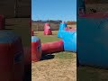 Speedball match at Southwest Paintball. Kerr from New York Xtreme bunkers 2 players