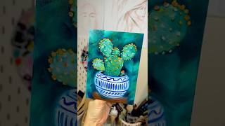Cactus painting. Day 38/100 paintings in 100 days challenge. Oil on canvas board original artwork