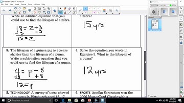 video for solving one step equation word problems HW