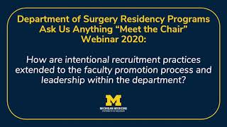 2020 "Meet the Chair" Ask Us Anything: Intentional Recruitment & Faculty Promotion