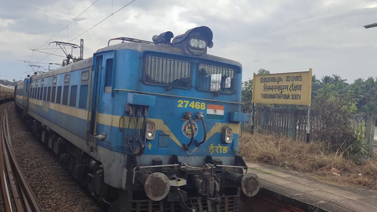Goods Train Passes through Thiruvananthapuram South Railway station 