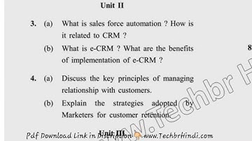 MBA 3rd Sem Reappear Customer Relationship Management Question Paper