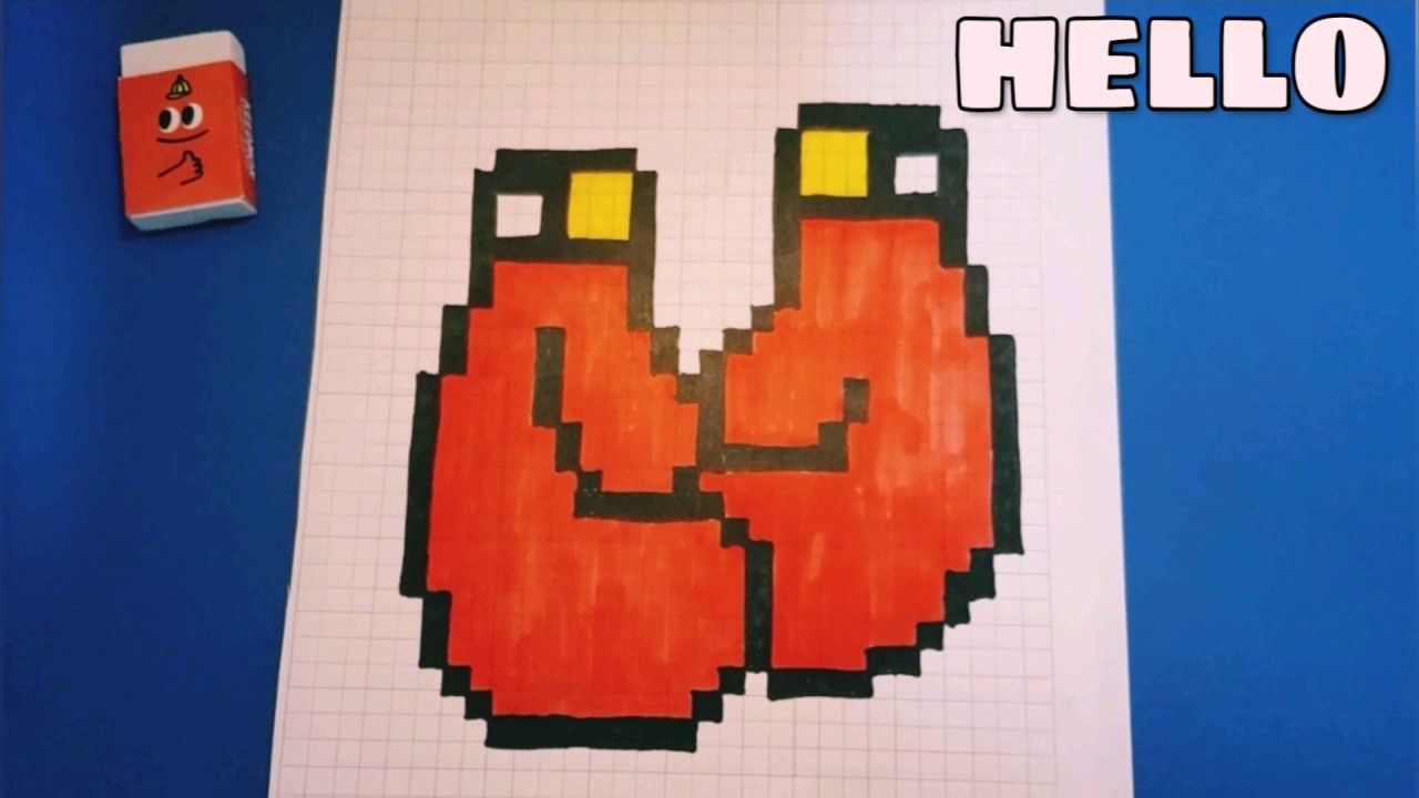 How To Draw Boxing Gloves Pixel art Step by Step. pixelart YouTube