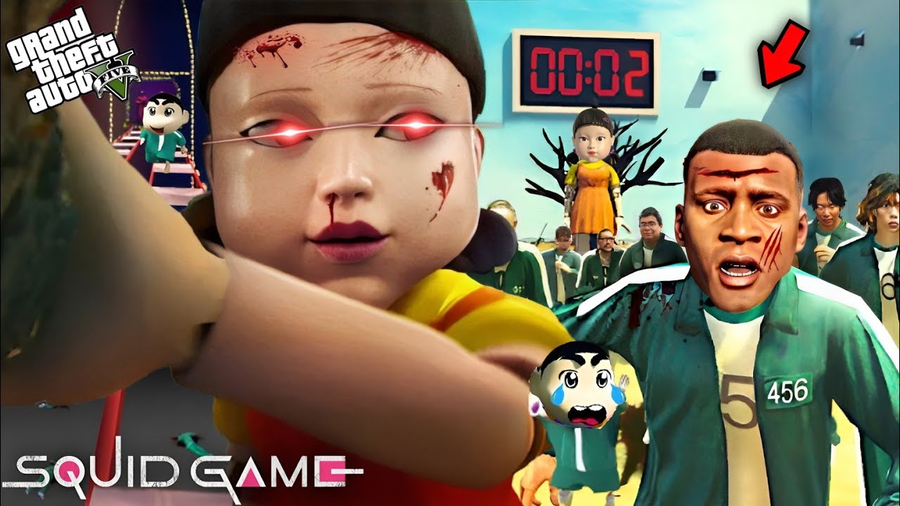 GTA 5 : FRANKLIN VS SQUID GAME CHALLENGES || PART # 02 || Afaq Hub