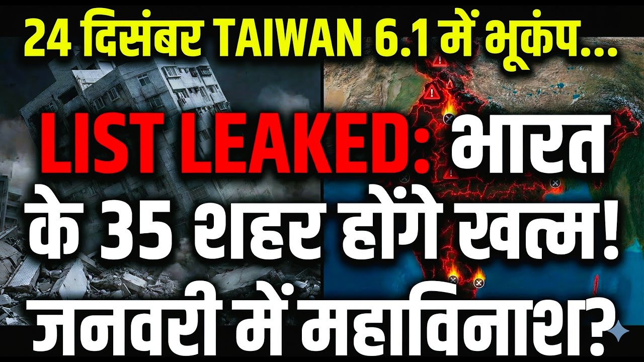24 दिसंबर TAIWAN 6.1 में भूकंप...LIST LEAKED: भारत के 35 शहर होंगे खत्म!
