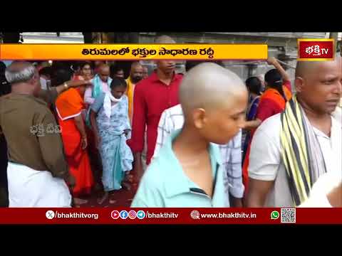 తిరుమలలో భక్తుల సాధారణ రద్దీ.. 10 కంపార్టుమెంట్లలో వేచివున్న భక్తులు | Bhakthi TV