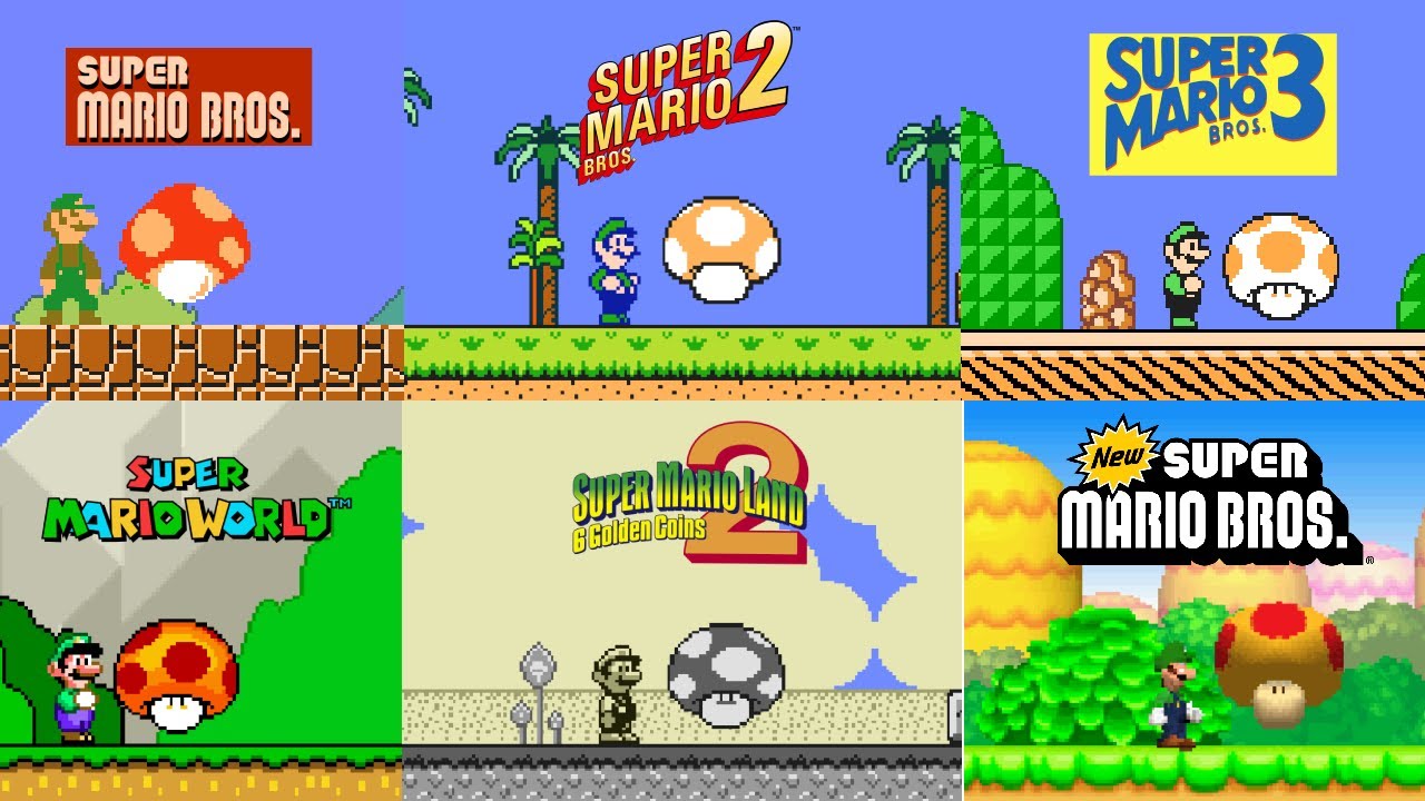 Mario Multiverse - Mega Shroom In Every Style But Luigi