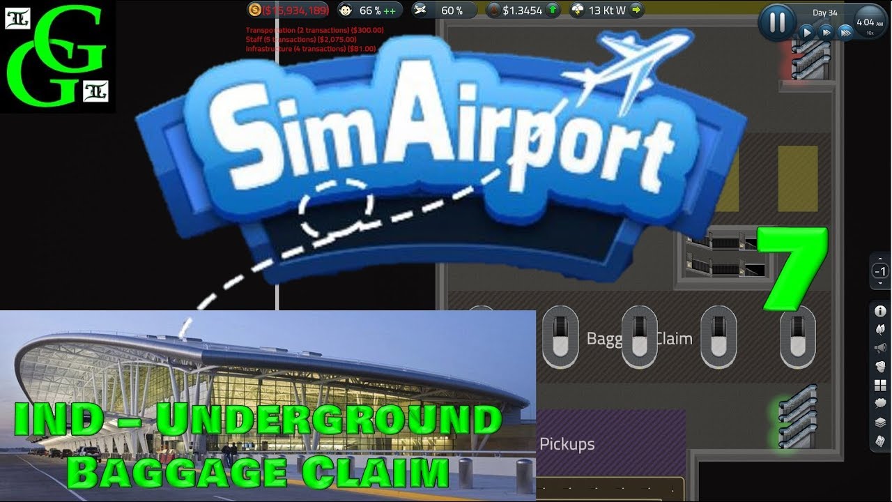 Sim Airport Indianapolis International Underground Baggage Claim