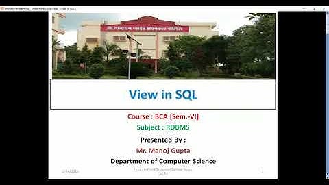 Online class on RDBMS by manoj gupta PPTC Rewa
